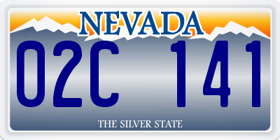 NV license plate 02C141