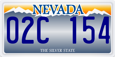 NV license plate 02C154