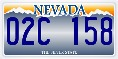 NV license plate 02C158