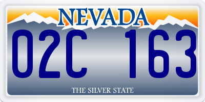 NV license plate 02C163