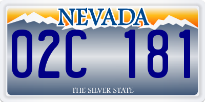NV license plate 02C181