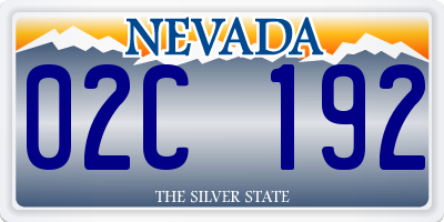 NV license plate 02C192