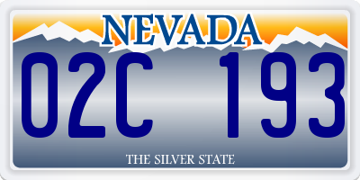 NV license plate 02C193