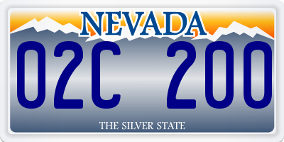 NV license plate 02C200