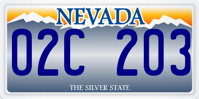 NV license plate 02C203