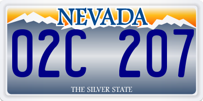 NV license plate 02C207