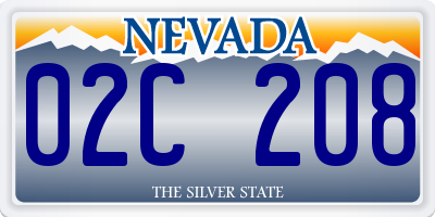 NV license plate 02C208