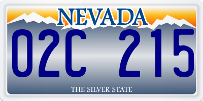 NV license plate 02C215