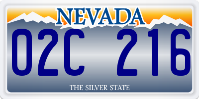 NV license plate 02C216