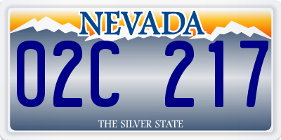 NV license plate 02C217