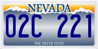 NV license plate 02C221