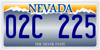 NV license plate 02C225