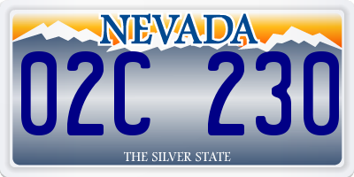 NV license plate 02C230