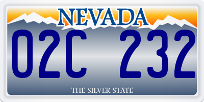 NV license plate 02C232