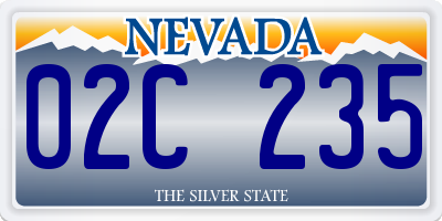 NV license plate 02C235