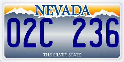 NV license plate 02C236