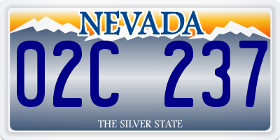 NV license plate 02C237