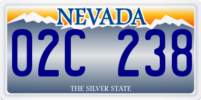 NV license plate 02C238