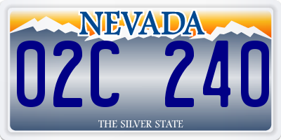 NV license plate 02C240