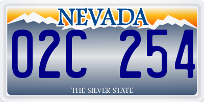 NV license plate 02C254