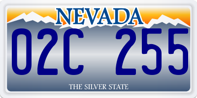 NV license plate 02C255