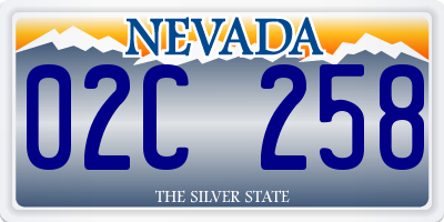 NV license plate 02C258