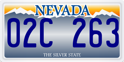 NV license plate 02C263
