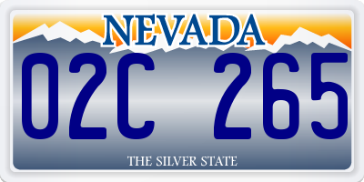 NV license plate 02C265