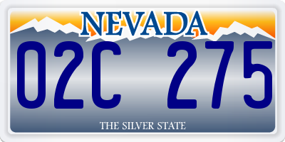 NV license plate 02C275