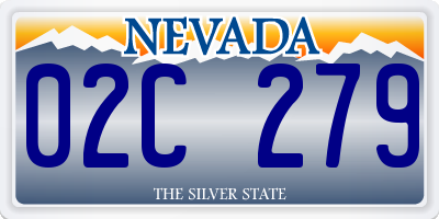 NV license plate 02C279