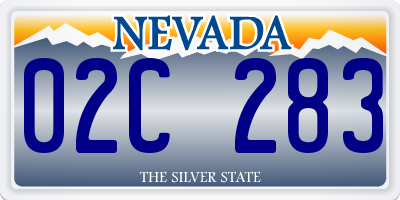 NV license plate 02C283