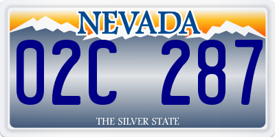 NV license plate 02C287