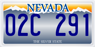 NV license plate 02C291