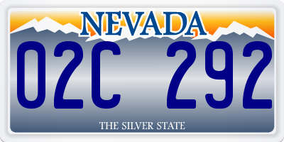 NV license plate 02C292