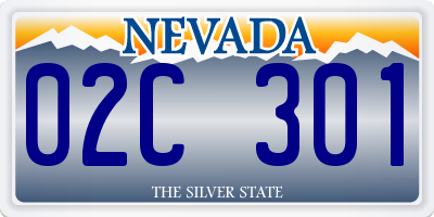 NV license plate 02C301