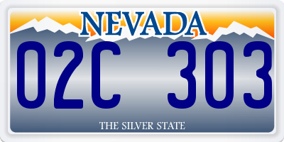 NV license plate 02C303