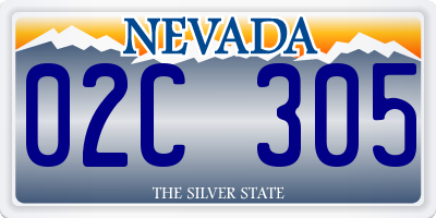 NV license plate 02C305