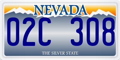 NV license plate 02C308