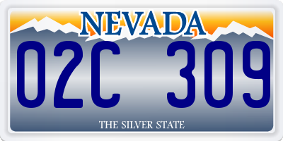 NV license plate 02C309