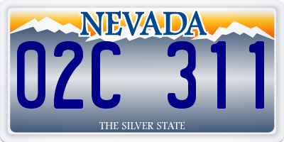 NV license plate 02C311