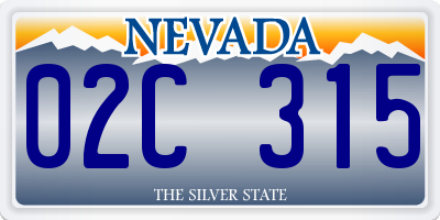 NV license plate 02C315