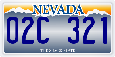 NV license plate 02C321
