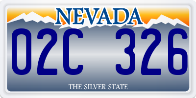 NV license plate 02C326