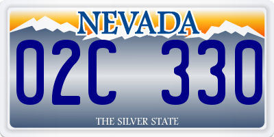 NV license plate 02C330