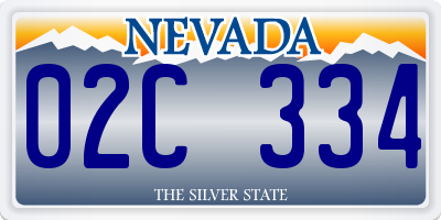 NV license plate 02C334