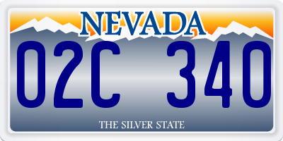 NV license plate 02C340