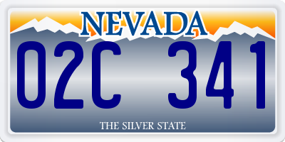 NV license plate 02C341