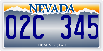 NV license plate 02C345