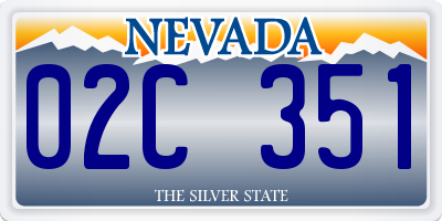 NV license plate 02C351