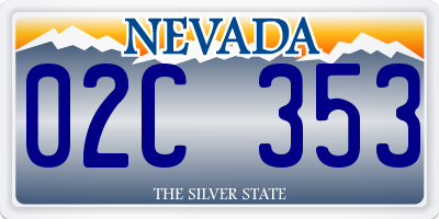NV license plate 02C353